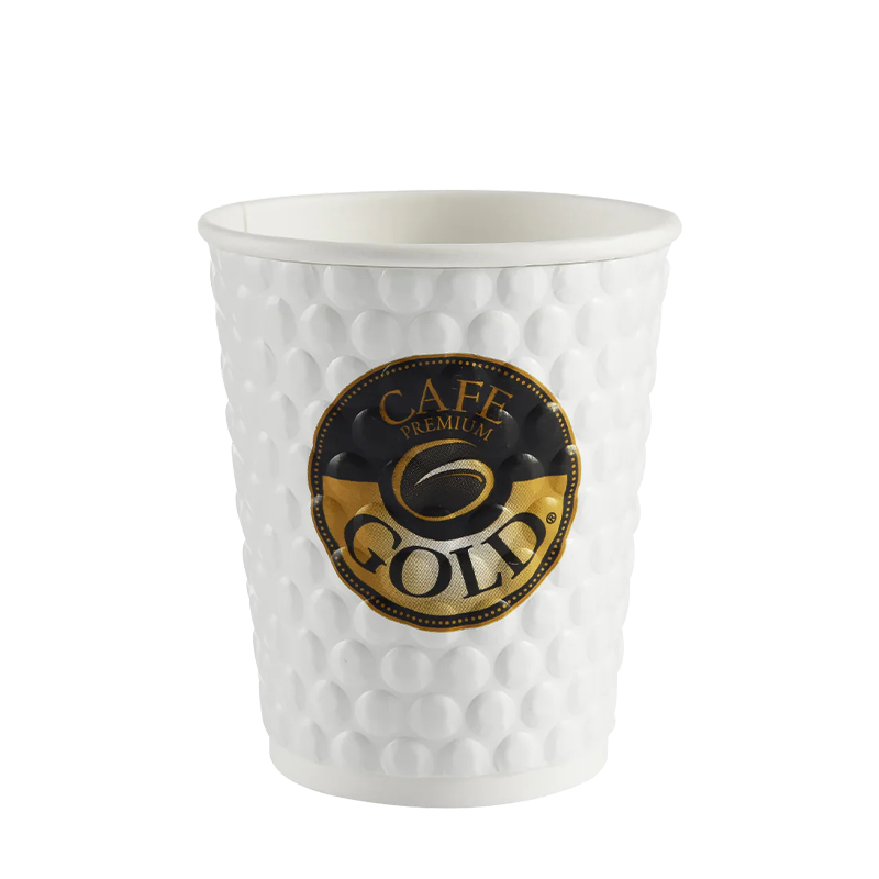 12oz Libreng Plastic na Embossed Hot Paper Cup